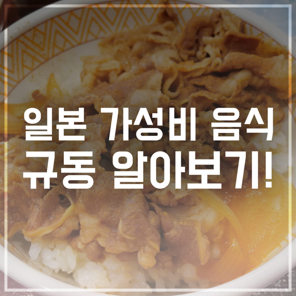 일본 가성비 음식 규동 알아보기