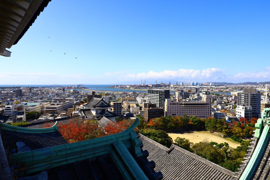 와카야마현 와카야마성에서 바라본 와카야마시